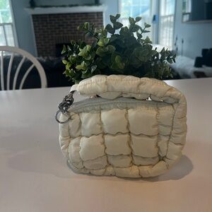 Trendy Cream Quilted Pouch